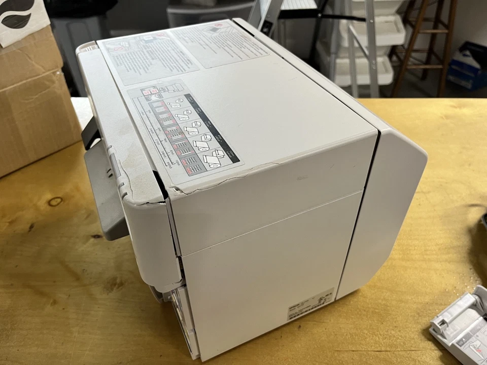 Epson TM-C3500 w/ AC Adapter AS-IS has cracked housing SEE PHOTOS - Image 3 of 4