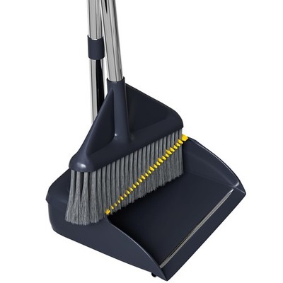 MOPUP Broom and Dustpan Set, 52 inch Long Adjustable Handle Broom with Dustpa...
