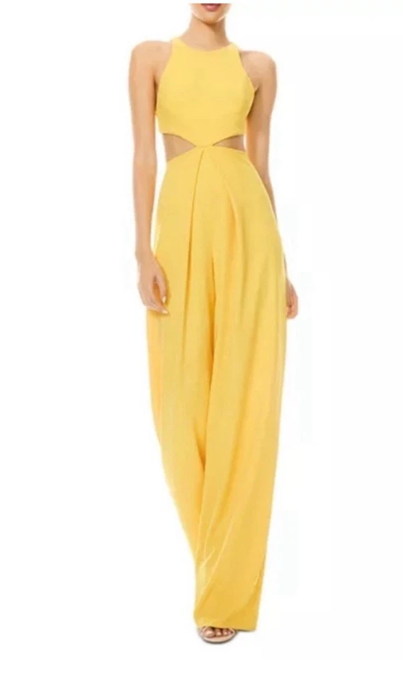 Macacão amarelo Alice & Olivia. Tamanho 6. Usado em excelente estado. MSRP US$ 415 - Imagem 3 de 3