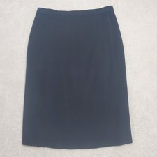 Ming Wang Skirt Women M Black Acrylic Straight Knit Pull On Office Minimalist