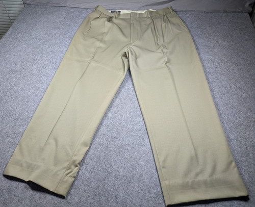 Polo Ralph Lauren, Vintage Polo Ralph Lauren Pants Mens 38x28 Beige Pleated Trousers Wool Dress