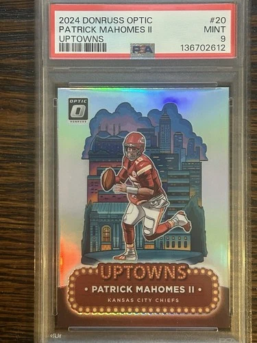 2024 PANINI DONRUSS OPTIC UPTOWNS 20 PATRICK MAHOMES II PSA 9