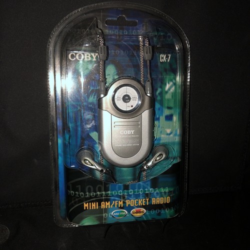 Coby CX-7 Portable Mini AMFM Pocket Radio Headphones Y2K - Picture 1 of 4