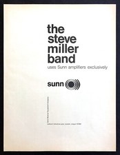 1968 Steve Miller Band uses Sunn Amps Amplifiers Exclusively vintage print ad