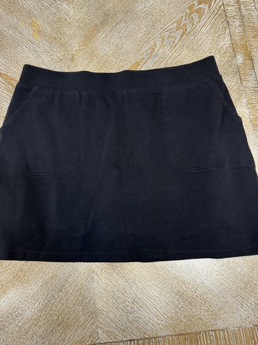 Croft & Barrow Black Skort XL Stretchy Waist 38” Length 17” Pockets 100% Cotton - Picture 3 of 6