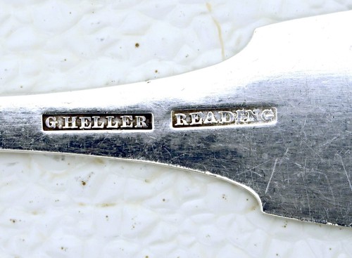 Coin Silver Table / Serving Spoon Marked G.Heller Reading Pennsylvania C 1820 - Picture 7 of 9