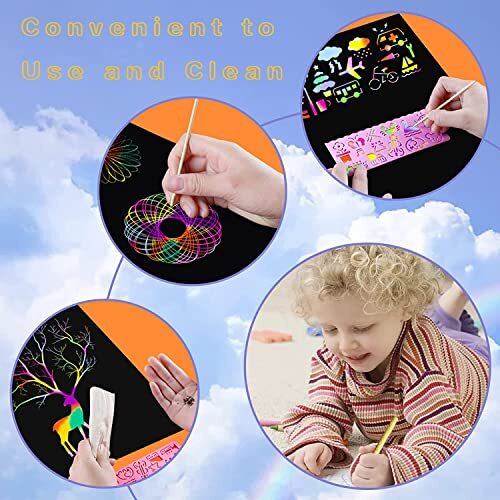 16 Pack Scratch Notebooks Art and Crafts for Kids Ages 4-8-12 Party Favors, - Picture 8 of 8