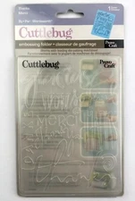 New CUTTLEBUG - Thanks Merci -  EMBOSSING FOLDER 