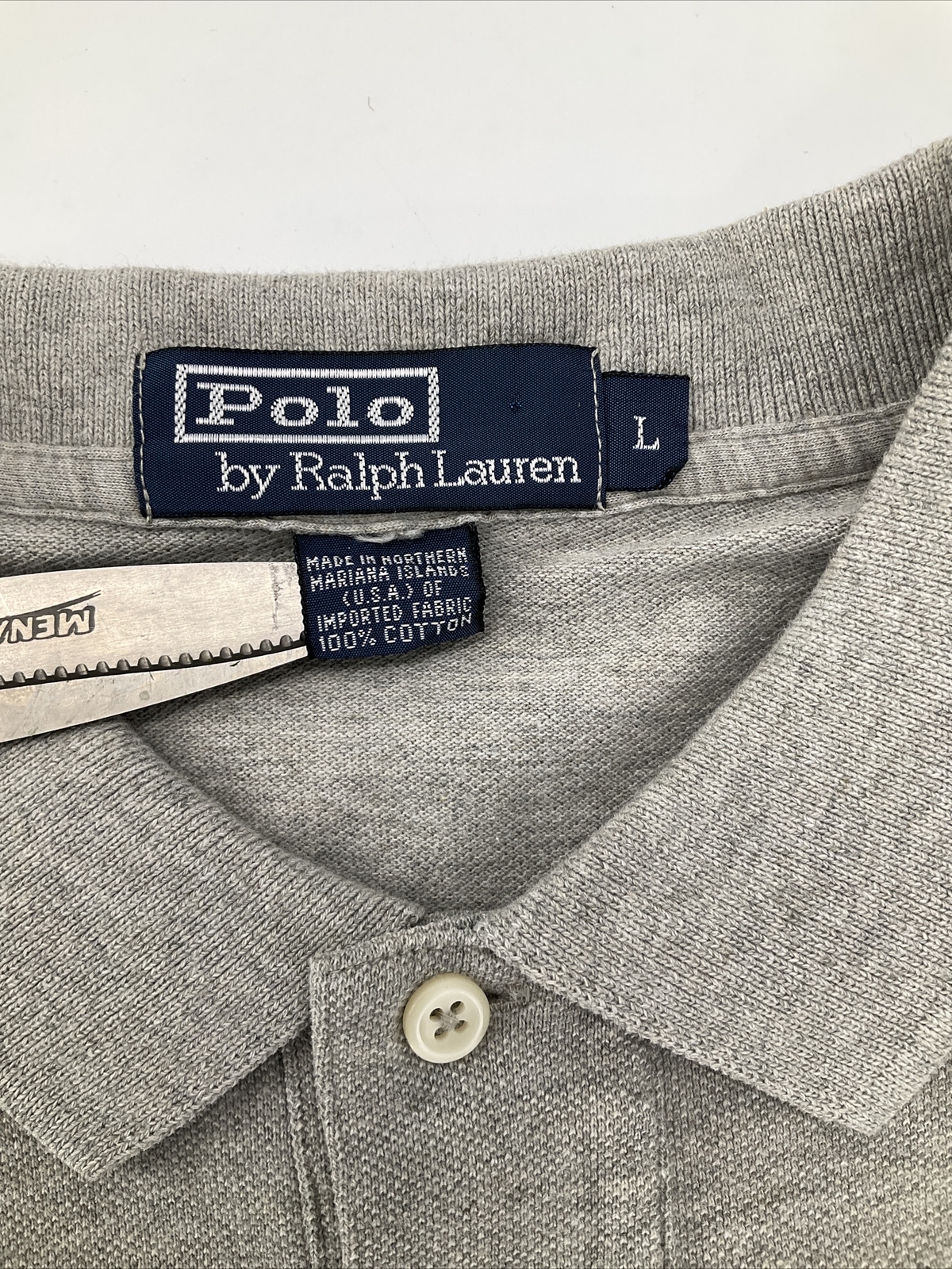 Polo Ralph Lauren Maglietta Golf L Grigio Maglia Solida Collare Navy PONY Ricamo