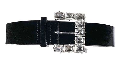 Zara - Black velvet belt Strass Swarovski gürtel Size M NEW Y2K coquette Tiktok - Bild 1 von 4