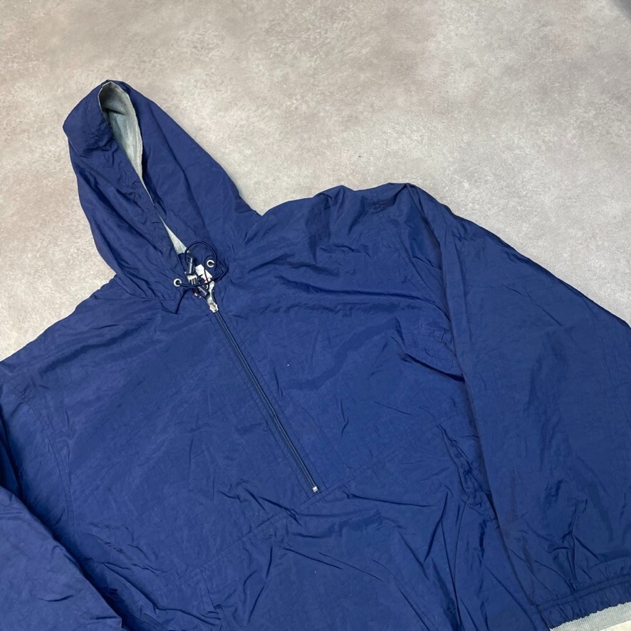 Nike Anorak Jacket Mens Large 90s Vintage Half Zip Swoosh Windbreaker, Navy image 4