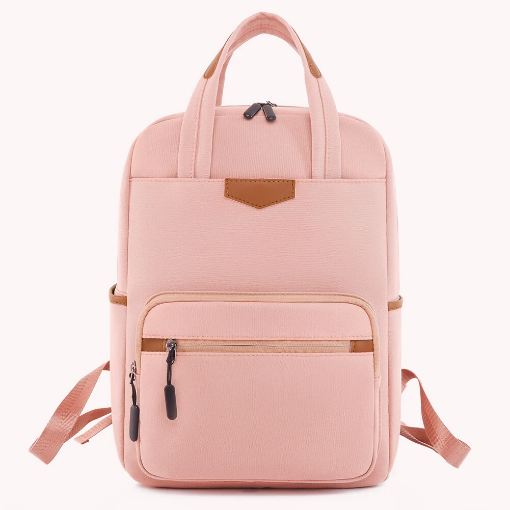 Pink leather cheap laptop backpack