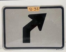 Authentic Real NOS Traffic Road Arrow Sign 45 Degree Right 21" X 15" 8-32