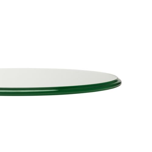 Mesa de vidrio templado redondo de 14"" Pro Safe borde de ogee de vidrio redondo de 14"" grueso - transparente - Imagen 2 de 5