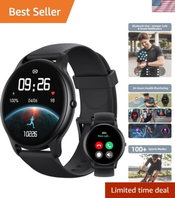 Lightweight Smartwatch: 100+ Sports Modes, 24/7 Health Tracker, IP68 Waterproof