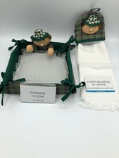 SET PORTA PANE E PORTA SALVIETTA ACCESSORI CUCINA CASA 100% COTONE