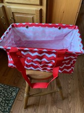 Thirty-One Medium Utility Tote Red Chevron NIP