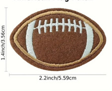 1 piece of FOOTBALL IRON ON PATCH APPLIQUE 2 1/4 x 1 1/2 inch