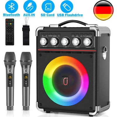 JYX Karaoke Maschine Lautsprecher Bass Mit Mikrofonnen Bluetooth Fernbedienung