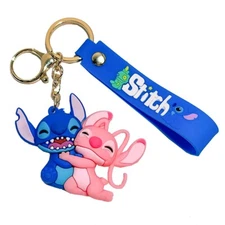 Lilo and Stitch Character Themed Angel and Stitch Keychain 3D Charm Ship from US