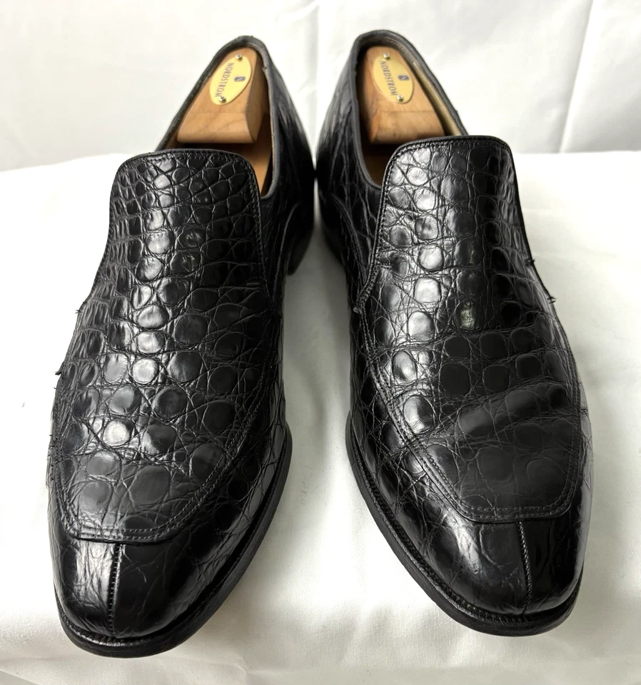 CHURCH’S MENS BLACK FULL GENUINE ALLIGATOR SKIN LOAFER SHOES SIZE 10 U.K /11 U.S - Image 2 of 4