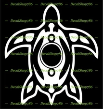 Tribal Turtle - Beach / Paradise Style - Vinyl Die-Cut Peel N' Stick Decals