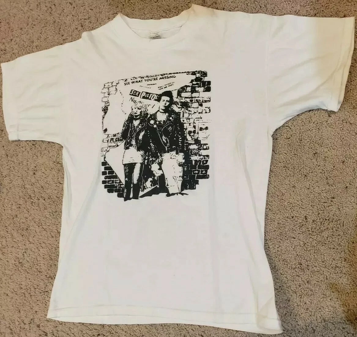 Sex Pistols Sid Vicious Sid & Nancy Shirt Vintage 90's Made in Spain RARE