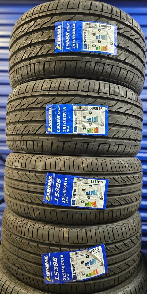4X NEW CAR TYRES LANDSAIL 255/35 ZR18 225/40 ZR18 XL A1 255 35 18 225 40 18 C+B
