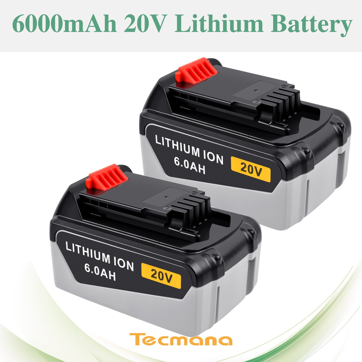 2X 18V/20V 6AH Li-ion Battery for Black Decker BL2018 BL1518