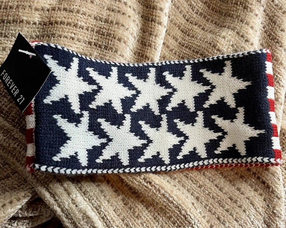 (NUEVO CON ETIQUETAS) DIADEMA MEZCLA ALGODÓN, ESTRELLAS Y RAYAS Foto 3 de 3