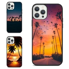 Tropical Palm Tree Road Anti skid Cover For Apple iPhone Samsung Galaxy Motorola