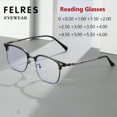 Square Anti Blue Light Reading Glasses For Men Women Full Frame Classic Glasses