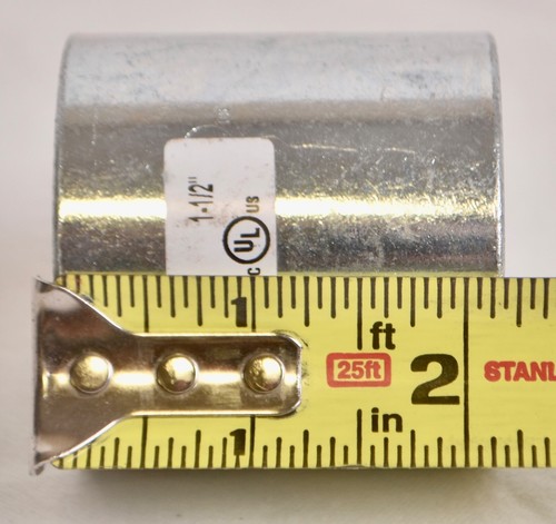 3 Count Conduit Couplings Threaded Ridgid EC Galvanized 1-1/2" - Picture 2 of 4