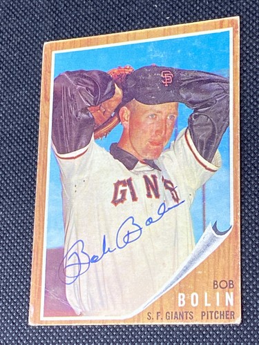 Bob Bolin Giants Signed Auto Autographed 1962 Topps Card #329 ~ COA - Picture 3 of 6
