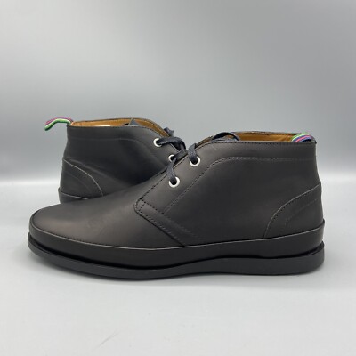 Paul Smith Black Leather Casual Cleon Chukka Boots UK EU 41 US