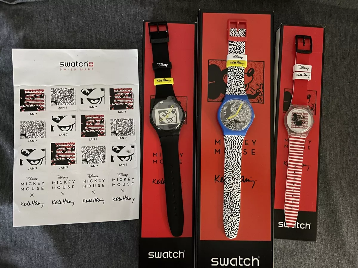 New Swatch Disney Mickey Mouse X Keith Haring Watch 2021 COMPLETE
