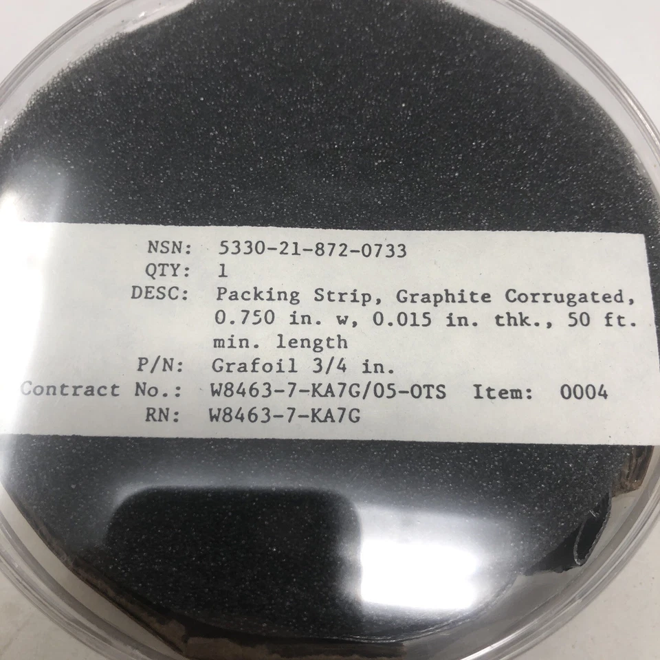 NEW John Crane Grafoil 3/4" x0.015" x50' Graphite Corrugated Packing Strip Roll - Image 2 of 2