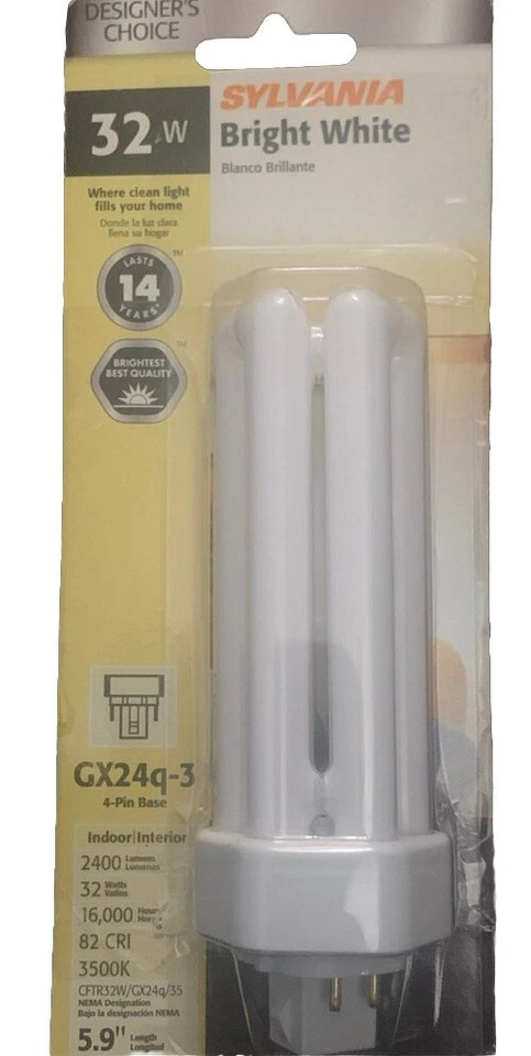 Sylvania 24364. CF32DT/E/IN/835/ECO/BL 32w T4 4pin GX24q-3 3500k Bright White - Image 3 of 3