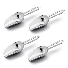 4 Pack Mini Scoop, 3 Oz Stainless Steel Kitchen Utility Scoops for Candy/Flour