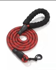 5FT Dog Leash, Red, Pet Rope Nylon Leads with Comfy Handle
