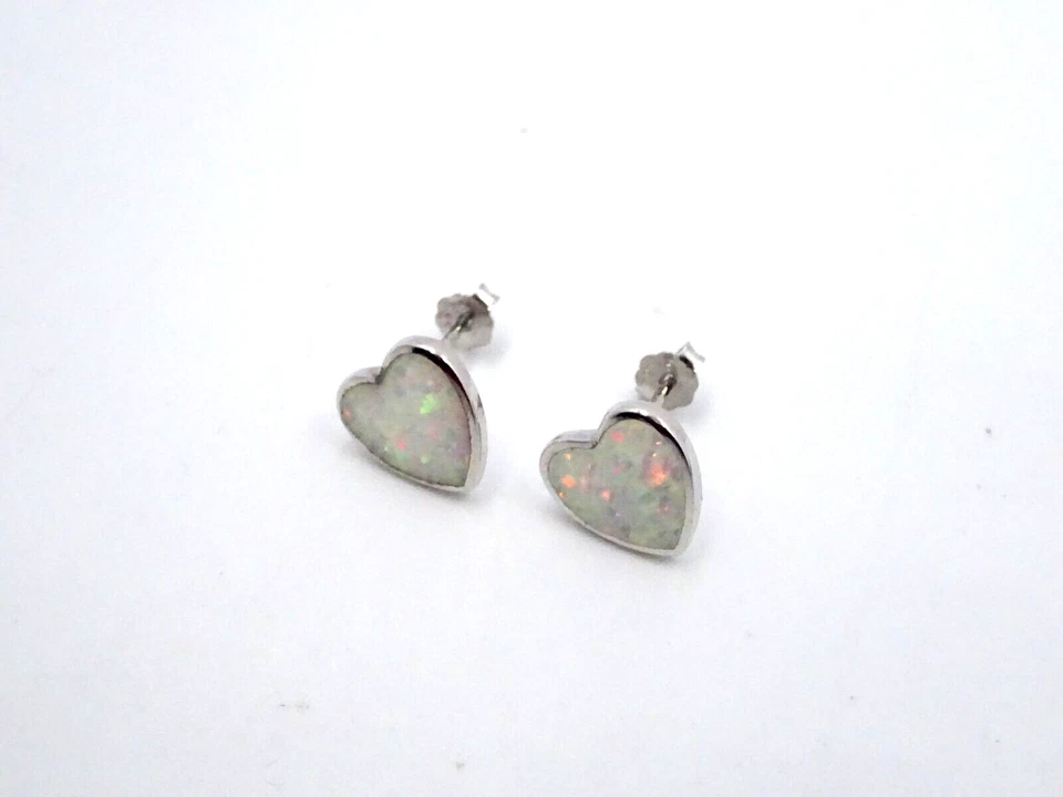 Damen Ohrstecker Metall 925 Sterlingsilber Perlmutt Herz & Liebe Chic Trendig - Bild 2 von 4