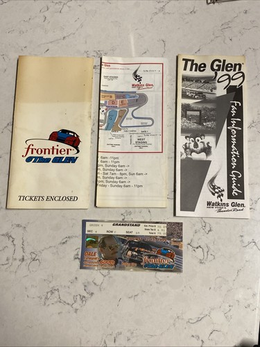 Dale Earnhardt 600th Consecutive Career Start Ticket Stub &Watkins Glen Brochure - 第 1/11 張圖片