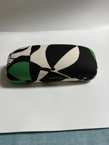 Vera Bradley Black,White,Green Hinged Hard Shell Eyeglasses Sunglasses Case Used - 第 3/6 張圖片