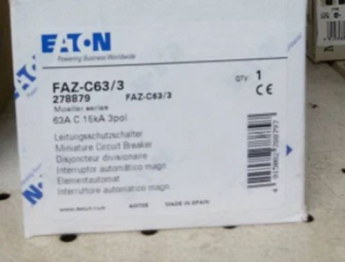 NEW EATON MOELLER FAZ-C63/3 Circuit Breaker 63A C 15KA 3P