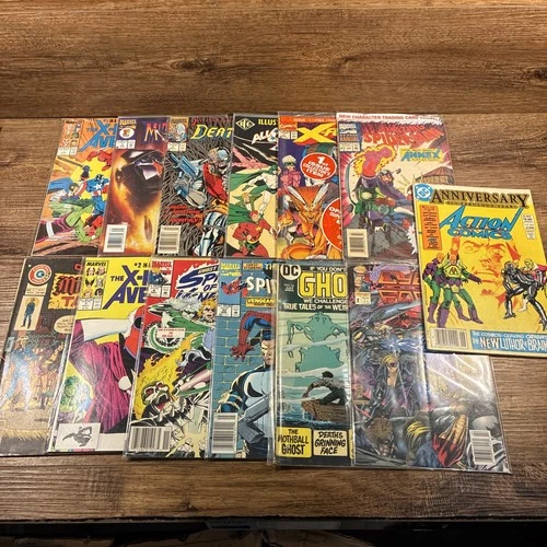 Lot of 13 vintage DC and Marvel comic books Spider Man X-men Avengers