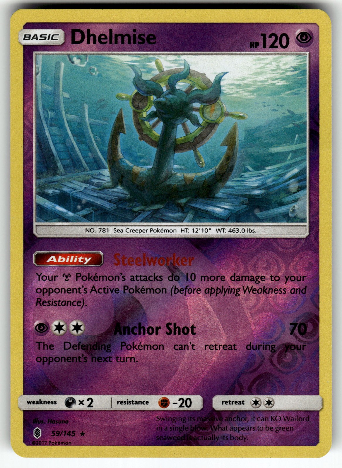 Dhelmise 59/145 SM - Guardians Rising LP Pokemon Card TCG