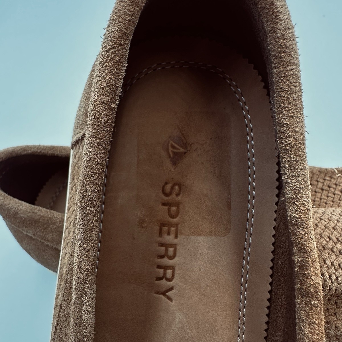 Sperry Cruiser Loafer Mens 9 Suede Leather Brown Tan Slip On 