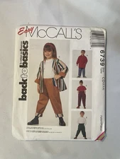 Easy McCall's 6739 Jacket Tops Pull-on Pants Size 2 3 4 Uncut