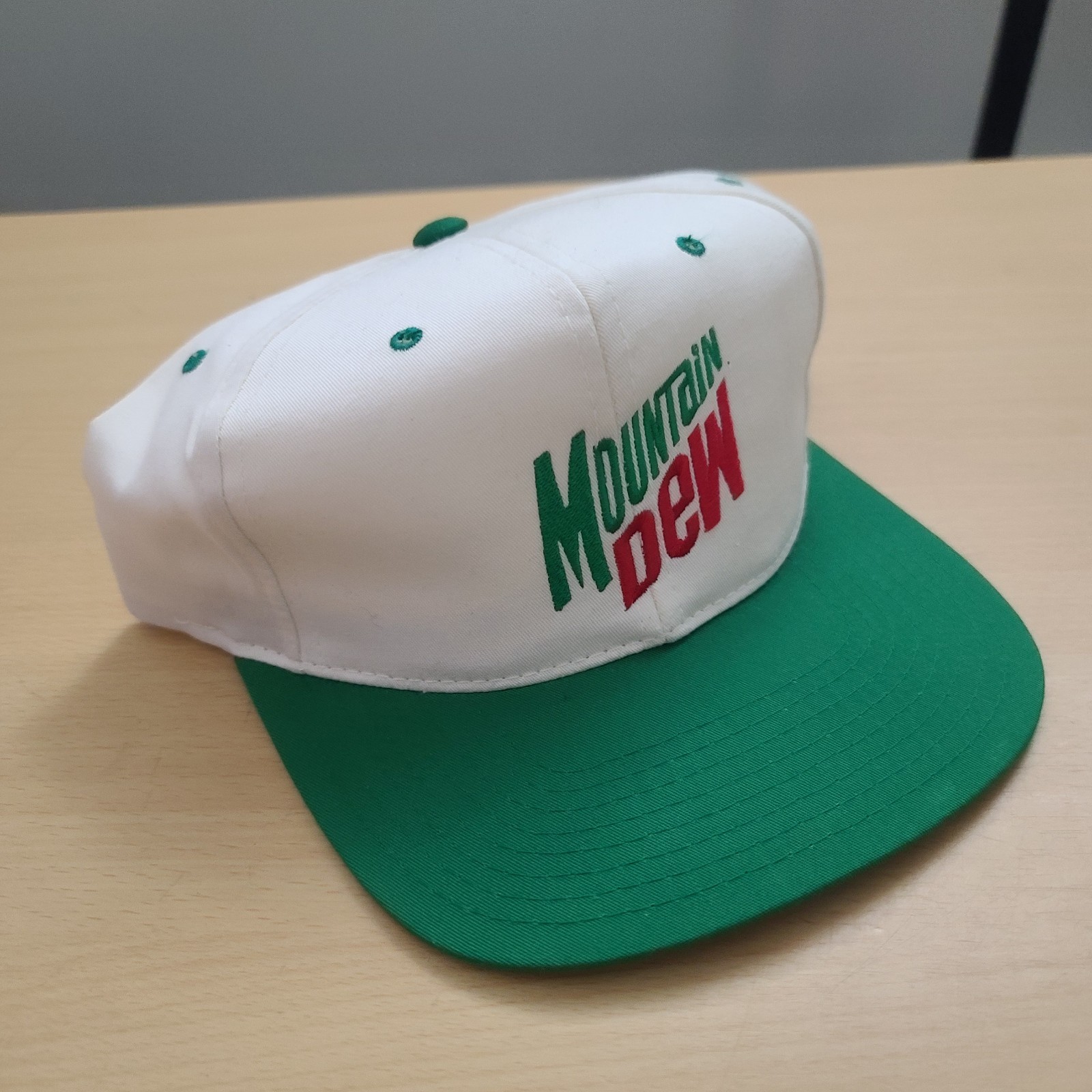 Mountain Dew Baseball Cap Hat Snapback White Gree… - image 3