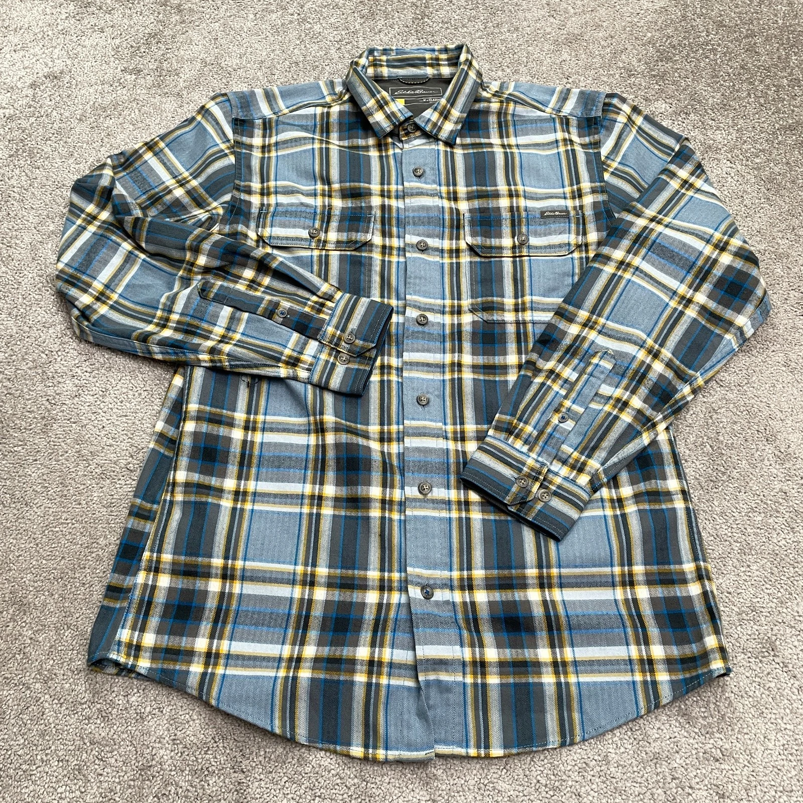 Eddie Bauer Classic Fit Flannel Shirt Men Medium Multi Plaid Casual Outdoor NWOT